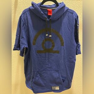 Nike Royal Blue Short-Sleeve Hooded Pullover with Black Logo